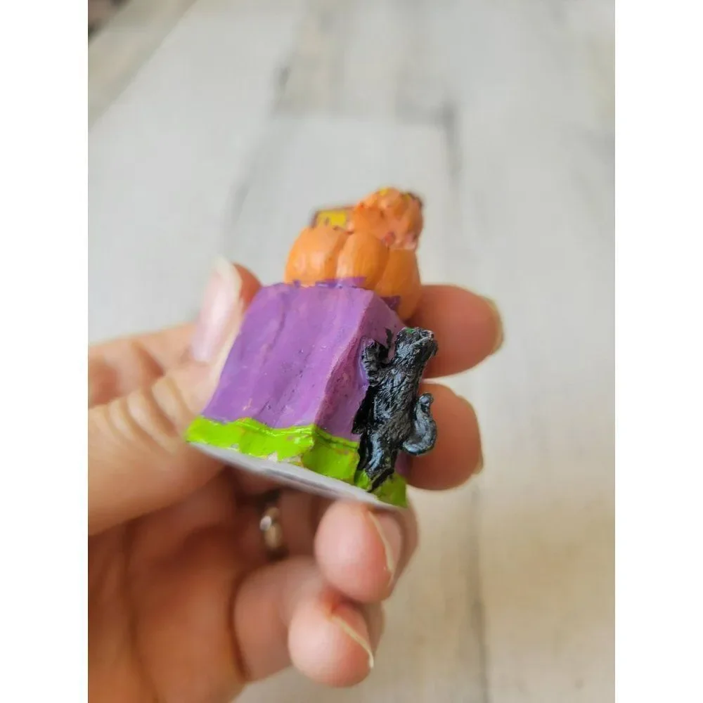 Lemax pumpkin trick treat bowl cat table‎ Halloween figurine accessory
